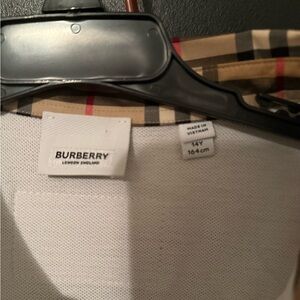 White Burberry polo style shirt